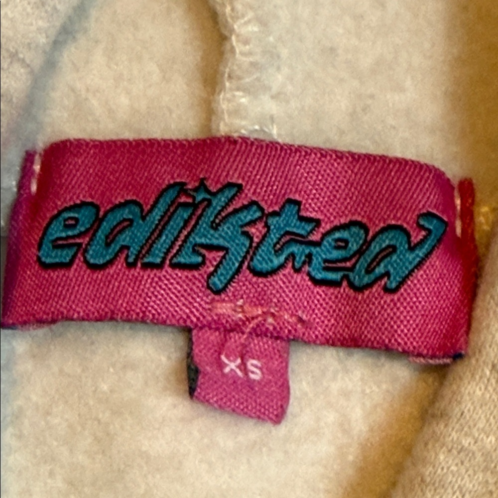 Edikted Gray Hoodie with Pink Ribbon size XS - Picture 2 of 11